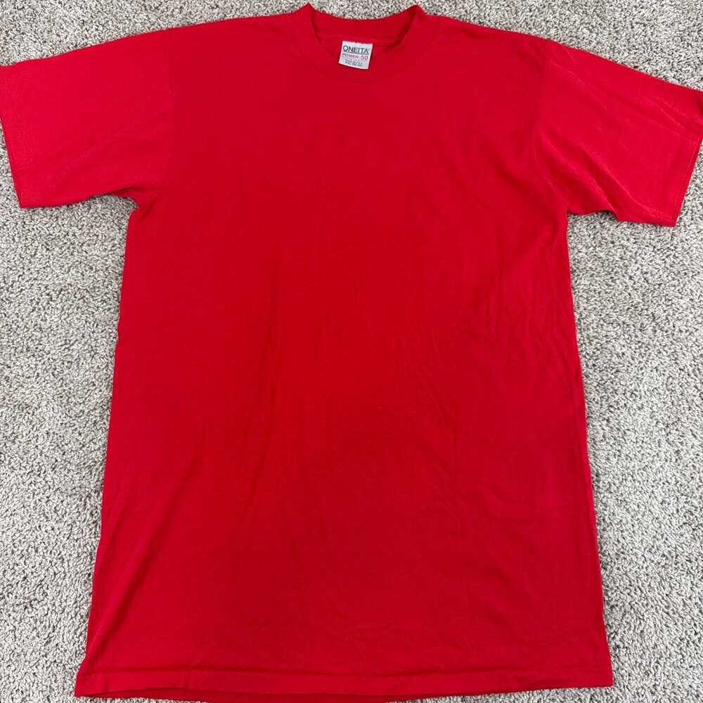 Vintage Oneita Power 50 Blank T Shirt Mens XXL Red Made USA 90s Single Stitch EU